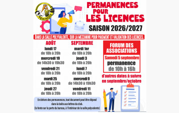 permanences pour les licences