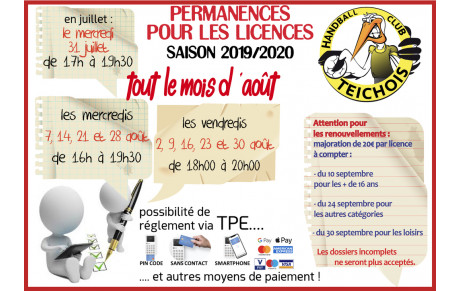 Renouvellement des Licences