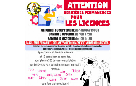 permanences pour les licences